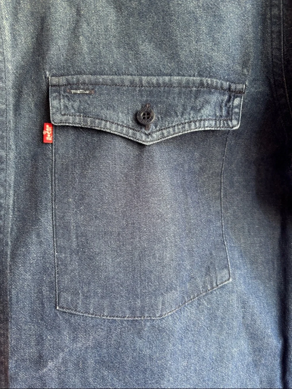 Levi's Diamond Label Blue Button Down Western Pocket Shirt Medium - Picture 3 of 7